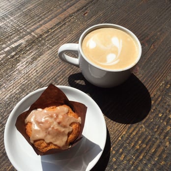 Coffee House On 5th - Our signature sweet potato muffins are a constant hit. Served with one of our Mississippi Morning lattes. - Coffee & Tea Near Me - Columbus, Mississippi