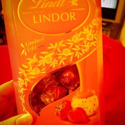 Co-op - From me, to me, with love hahahahaha - Lindt white chocolate & strawberry truffles #YelpLove