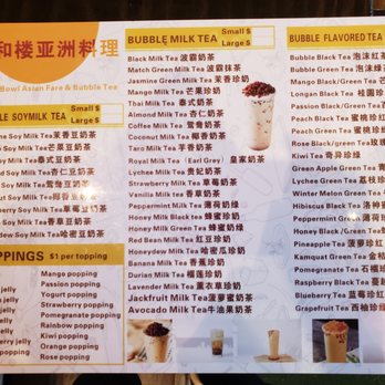 Tea 'n' Bowl - Drink Menu September 2020 - Bubble Tea Near Me - Cincinnati, Ohio