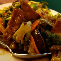 Rainbow Chinese Restaurant & Bar - Tofu black bean sauce ($16), vegan by default. Nicely done.