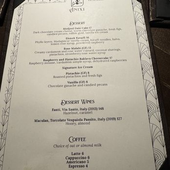 Anixi - Dessert menu - Vegan Near Me - New York, New York Anixi - Dessert menu - Vegan Near Me - New York, New York