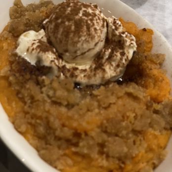 Half Shell Oyster House - Sweet potato crème brûlée (it's more like a loaded sweet baked potato without the skin, but very tasty) - Seafood Near Me - Biloxi, Mississippi
