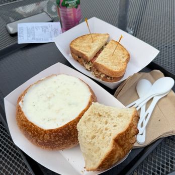 Boudin - Clam Chowder in a Sourdough Bread Bowl & Dungeness Crab Melt - Bakeries Near Me - San Francisco, California