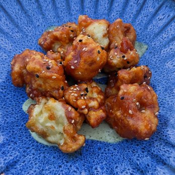 Oku - Crispy Korean cauliflower (Korean gochujang sauxe, yuzu shiso aioli) - Sushi Bars Near Me - Santa Barbara, California Oku - Crispy Korean cauliflower (Korean gochujang sauxe, yuzu shiso aioli) - Sushi Bars Near Me - Santa Barbara, California