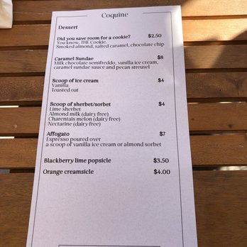 Coquine - 10.19.18 Menu - New American Near Me - Portland, Oregon