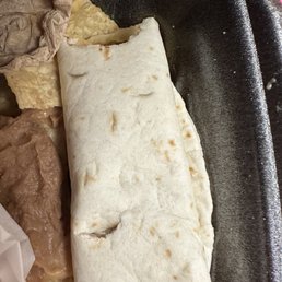 Burrito with fingernail punctures Burrito with fingernail punctures