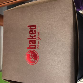 Get Baked New York - Box cover with imprinted red emblem - Bakeries Near Me - Hicksville, New York