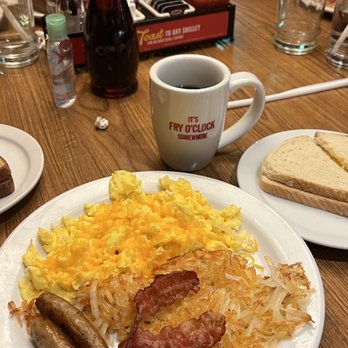 Denny's - a breakfast of eggs, bacon, hash browns, and toast - Diners Near Me - Brampton, Ontario