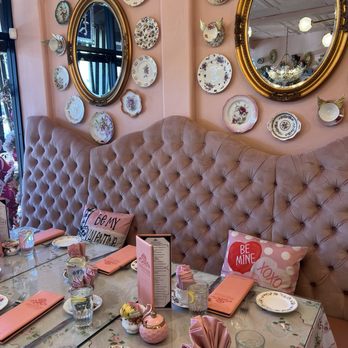English Rose Tea Room - Valentine's Day decor inside - British Near Me - Carefree, Arizona