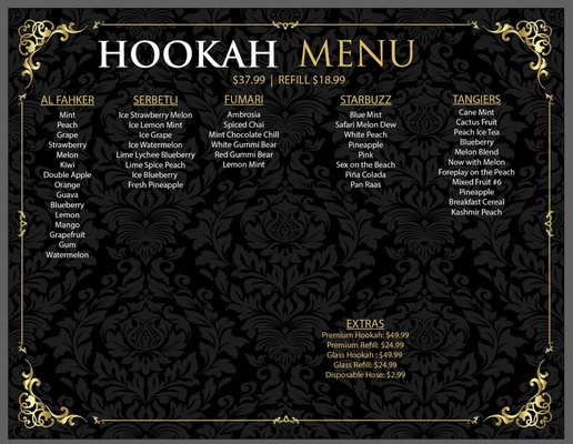Menu photo 1 Cloud9 Hookah Lounge Los Angeles, CA