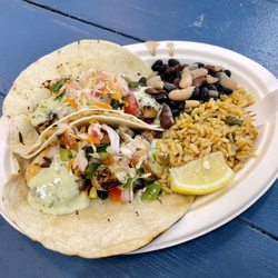 Native Cape Cod Seafood - "Shrimp Tacos" (with rice and beans)