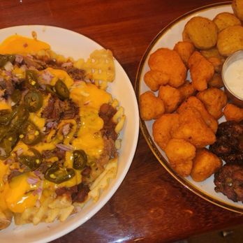 Ruby Red's BBQ - Brisket Cheese Fries and Sampler - Barbeque Near Me - La Habra, California Ruby Red's BBQ - Brisket Cheese Fries and Sampler - Barbeque Near Me - La Habra, California
