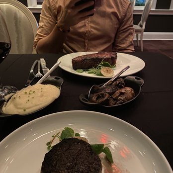 Rococo Steak - Petite Filet Mignon 8 Oz / New York Strip 14 Oz / Whipped Potatoes (1/2) Roasted Mushrooms (1/2) - Steakhouses Near Me - St. Petersburg, Florida Rococo Steak - Petite Filet Mignon 8 Oz / New York Strip 14 Oz / Whipped Potatoes (1/2) Roasted Mushrooms (1/2) - Steakhouses Near Me - St. Petersburg, Florida