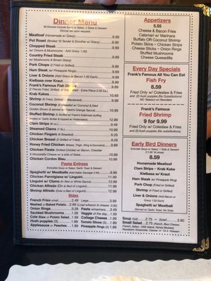 Menu photo 6 Frank's Restaurant Hudson, FL