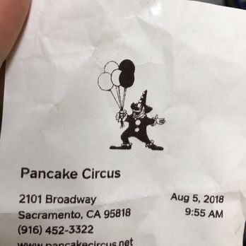 Pancake Circus - Even the receipt has a little clown on it. Lol - Diners Near Me - Sacramento, California