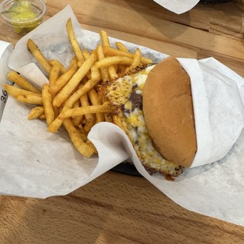 Krunch Burger - Krunch Burger (single) with side of fries. - Burgers Near Me - La Mirada, California