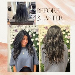 Fedora Lounge Boutique Salon - Before and after weft install