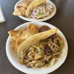 Seared ahi cajun taco (front) and seared ahi wasabi taco (back) Seared ahi cajun taco (front) and seared ahi wasabi taco (back)