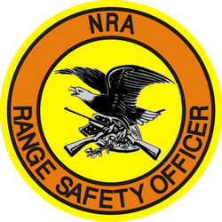 2nd Amendment Defense - NRA Range Safety Officers are present for shooting portion of pistol training.