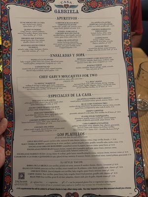 Menu photo 4 Casa Gabriela La Mesa, CA