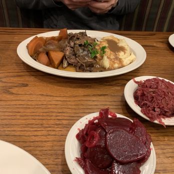 Metzger's German Restaurant - POT ROAST with BAVARIAN CABBAGE and BEET SALAD - German Near Me - Ann Arbor, Michigan