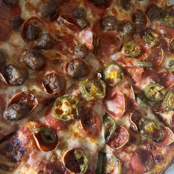 Victor's Pizza - Pepperoni pizza with sausage & jalapeños - Pizza Near Me - Murray, Utah Victor's Pizza - Pepperoni pizza with sausage & jalapeños - Pizza Near Me - Murray, Utah