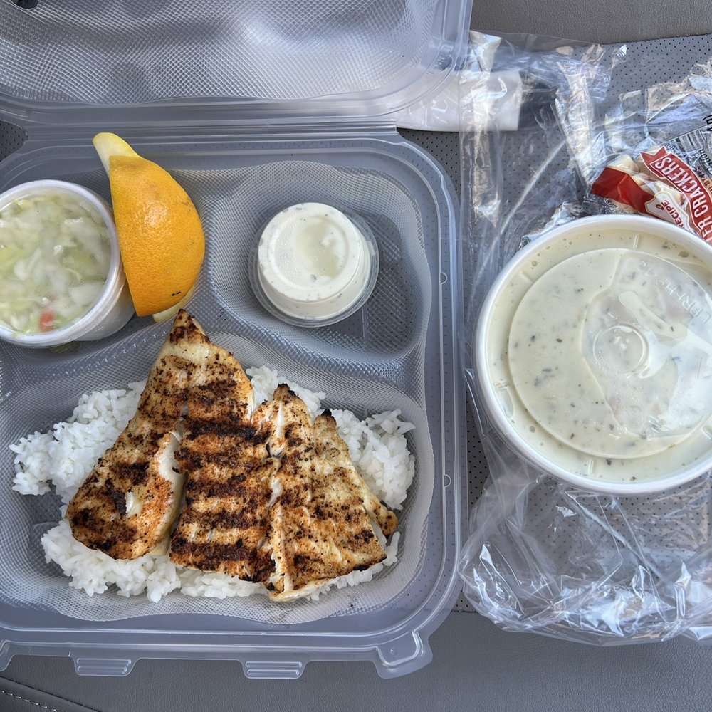 Fish King - Grilled sea bass platter and New England Clam (White) - Seafood Markets Near Me - Glendale, California Fish King - Grilled sea bass platter and New England Clam (White) - Seafood Markets Near Me - Glendale, California