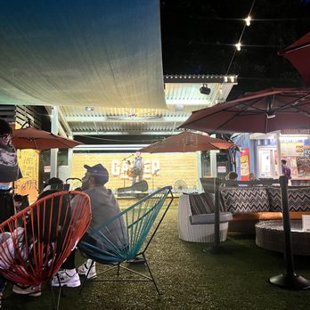 HenDough - Outdoor space with Stage and turf lawn sitting area - Breakfast & Brunch Near Me - Greenville, South Carolina HenDough - Outdoor space with Stage and turf lawn sitting area - Breakfast & Brunch Near Me - Greenville, South Carolina