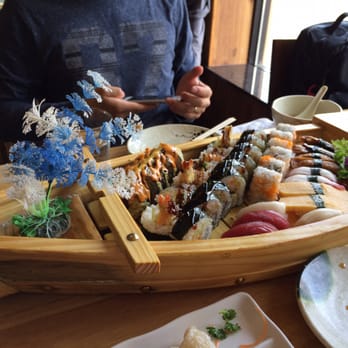 Sushi Tokoro - Sushi boat at the AYCE lunch. - Japanese Near Me - Chicago, Illinois Sushi Tokoro - Sushi boat at the AYCE lunch. - Japanese Near Me - Chicago, Illinois