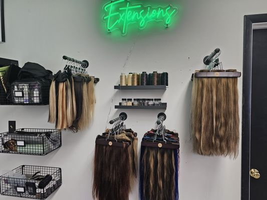 Hair Extensions - Transform your look with our full-service hair extension experience. From color matching to providing the highest-quality hair and flawless installation, we handle everything from beginning to end. Walk out with seamless, natural-looking extensions that are perfectly tailored to you.