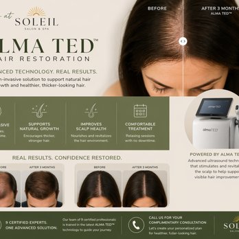 Soleil Salon & Spa - New Service: Hair Restoration - Day Spas Near Me - Windham, New Hampshire Soleil Salon & Spa - New Service: Hair Restoration - Day Spas Near Me - Windham, New Hampshire