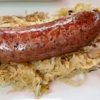 Pierogi Mountain - Pastrami Sausage w/Sauerkraut and mustard - Polish Near Me - Columbus, Ohio Pierogi Mountain - Pastrami Sausage w/Sauerkraut and mustard - Polish Near Me - Columbus, Ohio