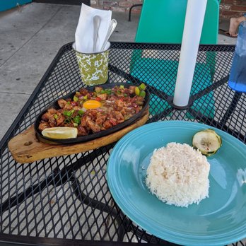 CARiN de RiA - Pork sisig & egg  and white rice - Filipino Near Me - Encinitas, California