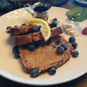 Eggstasy - Lemon-blueberry French toast, $9.95. Original presentation. - Breakfast & Brunch Near Me - Scottsdale, Arizona Eggstasy - Lemon-blueberry French toast, $9.95. Original presentation. - Breakfast & Brunch Near Me - Scottsdale, Arizona