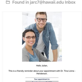 Center for Sight - Upon check in at 9:00am, receptionist stated appointment is for 10:05am. I stated we received text & email confirming 9:20am appointment. - Laser Eye Surgery/Lasik Near Me - Henderson, Nevada