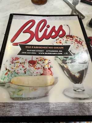 Menu photo 1 Bliss Dairy Restaurant Attleboro, MA Menu photo 1 Bliss Dairy Restaurant Attleboro, MA