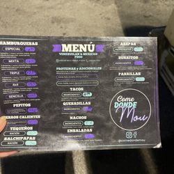 Come Donde Mou - Menu