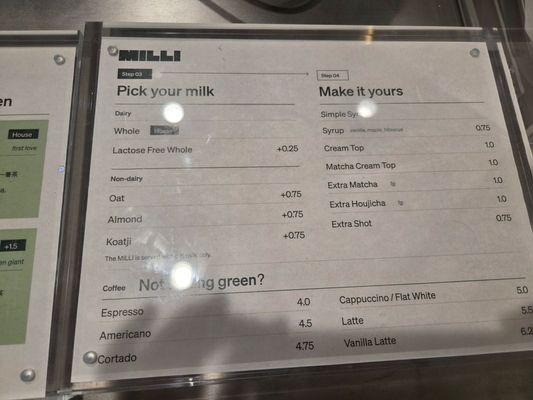 Menu photo 5 Milli Matcha Pasadena, CA