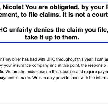 Ascent Chiropractic - A lot to unpack here. Leshaw thinks she is over her Participation Agreement with UHC. Rules do not apply to her. - Chiropractors Near Me - Normandy Park, Washington