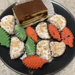 Mazzola Bakery - Tiramisu, leaf cookies, and powdered sugar almond cookies