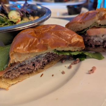 Pat and Gracie's - Single patty burger with blue cheese, lettuce and tomato - American Near Me - Columbus, Ohio