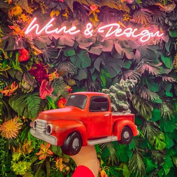 Wine & Design - Red Christmas tree truck - Paint & Sip Near Me - Snohomish, Washington