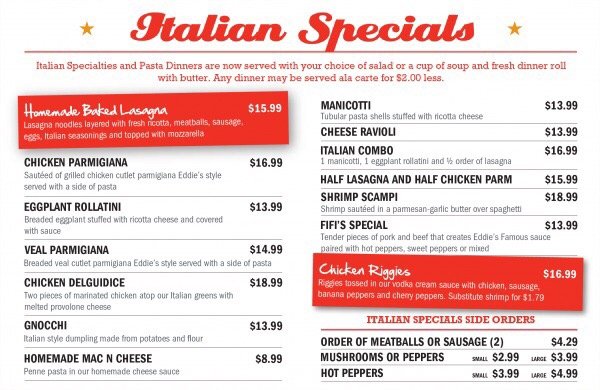 Menu photo 4 Eddie's Restaurant Sylvan Beach, NY