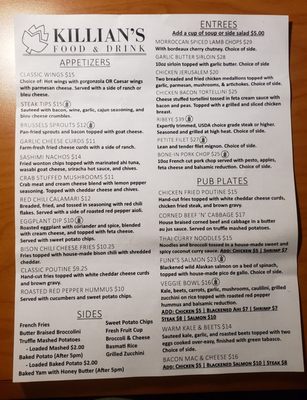 Menu photo 3 Killian's Spearfish, SD Menu photo 3 Killian's Spearfish, SD