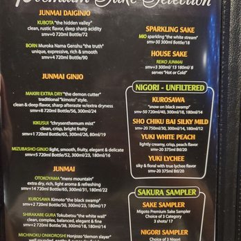 Migoto - Sake menu - Sushi Bars Near Me - Seattle, Washington