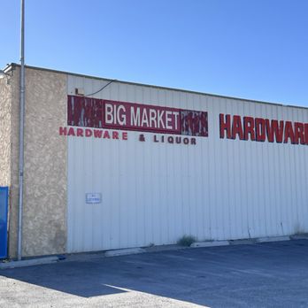 Big Market - Sign on side of building for hardware and liquor. - Beer, Wine & Spirits Near Me - Quartzsite, Arizona Big Market - Sign on side of building for hardware and liquor. - Beer, Wine & Spirits Near Me - Quartzsite, Arizona