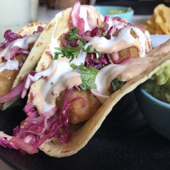 DF Tacos - Battered cod taco with chipotle crema (the guac on the side was extra). - Mexican Near Me - London, XGL DF Tacos - Battered cod taco with chipotle crema (the guac on the side was extra). - Mexican Near Me - London, XGL