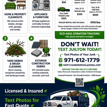 Swiftly Junk Eco-Haul - Junk Removal & Hauling Near Me - Dallas, Oregon Swiftly Junk Eco-Haul - Junk Removal & Hauling Near Me - Dallas, Oregon