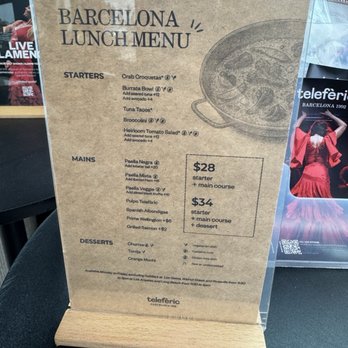 Teleferic Barcelona - Lunch menu - Spanish Near Me - Long Beach, California Teleferic Barcelona - Lunch menu - Spanish Near Me - Long Beach, California
