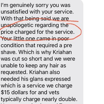 Bow Wow Pet Grooming - UNPROFESSIONAL RESPONSE TO DISAPPOINTED CUSTOMER. - Pet Groomers Near Me - Ventura, California Bow Wow Pet Grooming - UNPROFESSIONAL RESPONSE TO DISAPPOINTED CUSTOMER. - Pet Groomers Near Me - Ventura, California